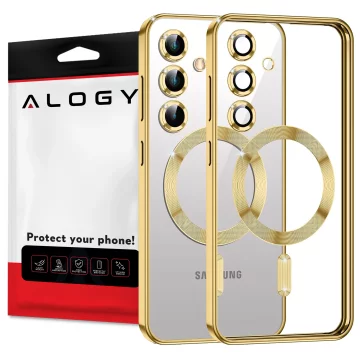 Etui do Samsung Galaxy S25+ Plus Alogy LuxeShield™️ Glamour Luxury Ring obudowa z osłoną aparatów Złote