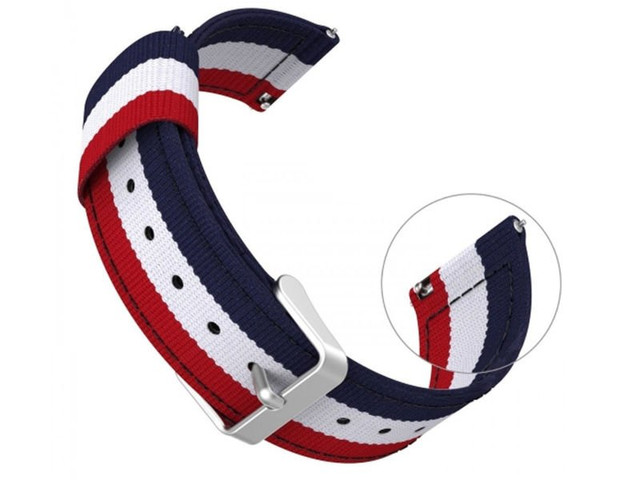 Welling nylon strap for Samsung Gear S3 /watch 46mm red white navy blue (22mm)
