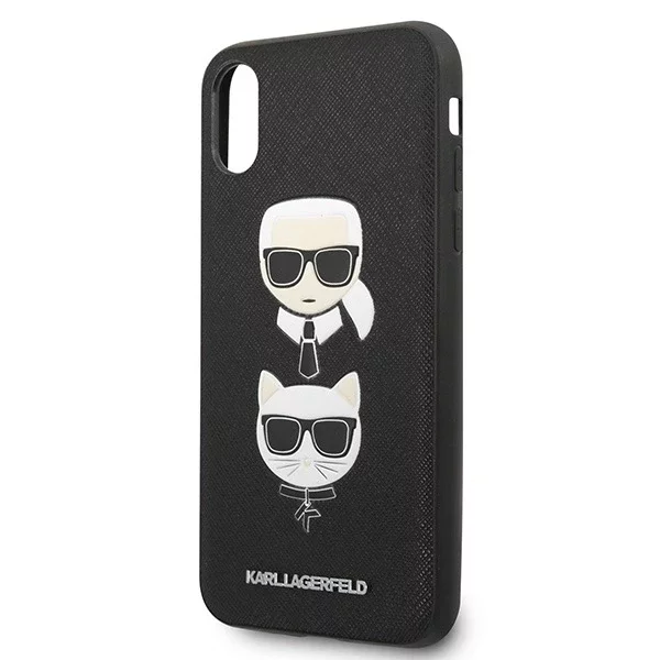 Etui Karl Lagerfeld KLHCI65SAKICKCBK do iPhone XS Max hardcase Saffiano Karl&Choupette Head