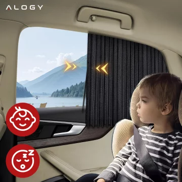 Kryt Magnetická roleta na přední boční okna pro ochranu auta proti slunci UV ochrana Černá [2 ks]