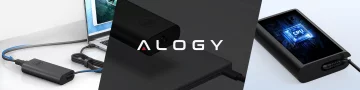 Zasilacz USB-C 65W PD do Laptopów HP Lenovo Asus Apple, Szybkie Ładowanie 20V 3.25A, Długi Kabel 2.8m, Kompaktowy i Wydajny, Alogy PowerBoost™ – Czarny