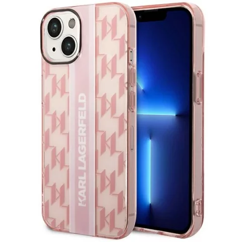 Ochranné pouzdro na telefon Karl Lagerfeld KLHCP14MHKLSPCP pro Apple iPhone 14 Plus 6,7" pevné pouzdro růžové/růžové Mono Vertical Stripe