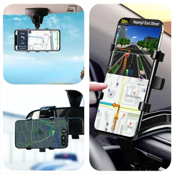 Alogy car holder for a phone up to 7.2 inches for a mirror cockpit black