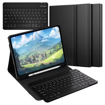Etui ochronne z klawiaturą do Apple iPad Pro 11" M4 2024 Alogy Keyboard case z miejscem na rysik klawiatura Bluetooth czarne + szkło