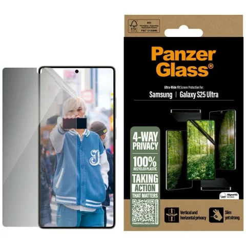 Ochranné sklo PanzerGlass Eco Matrix pro Samsung Galaxy S25 Ultra, ultraširokoúhlé