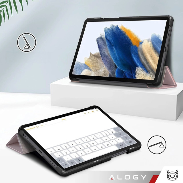 Case for Samsung Galaxy Tab A9 2023 11" (X210/X215/X216) Alogy Book Cover Case Protective Pink Glass