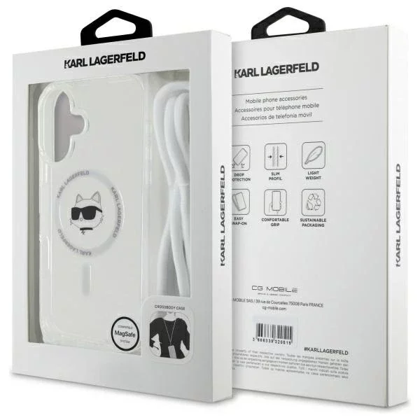 Etui Karl Lagerfeld für iPhone 16 6.1" Magsafe Hardcase Transparent IML Choupette Head