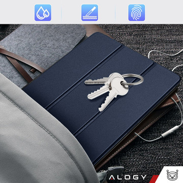 Etui do Lenovo Tab K11 / K11E 11” M11 10.95" TB330FU / TB330XU / TB331FC Book Case Cover z klapką obudowa futerał pokrowiec Alogy Granatowe + Szkło + Rysik