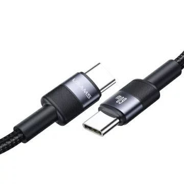 Kabel USAMS SJ724 USB-C do USB-C 1,2m, 60W, stalowy, Fast Charging