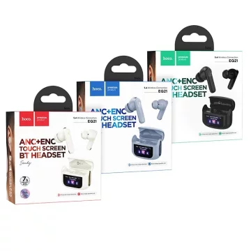 TWS Hoco EQ21 ANC ENC Bluetooth 5.4 LED Blau Kopfhörer