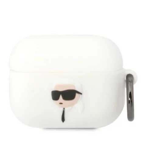 Protective case for headphones Karl Lagerfeld for AirPods Pro cover white/white Silicone Karl Head 3D