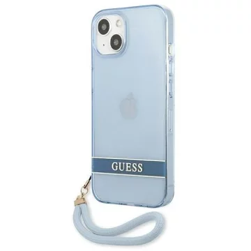 Etui Guess GUHCP13SHTSGSB do Apple iPhone 13 Mini 5,4" nebieski/modré pevné pouzdro Translucent Stap