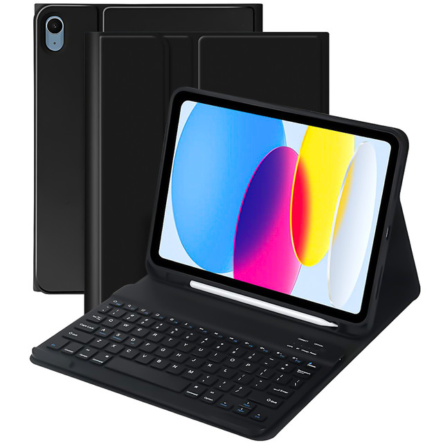 Etui ochronne z klawiatura bezprzewodowa Alogy Keyboard Case z miejscem na rysik do Apple iPad 11 2025 / iPad 10.9 2022 Czarne