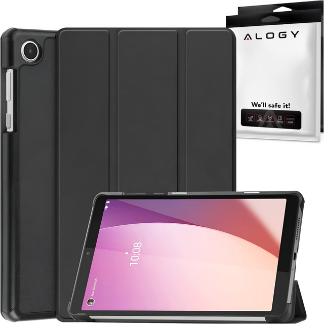 Hülle für Lenovo Tab M8 4gen TB300XU TB300FU Book Cover Case Alogy Schwarz