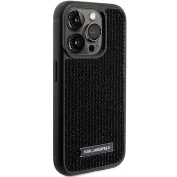 Etui Karl Lagerfeld KLHCP15LHDSPLK für iPhone 15 Pro 6,1" czarny/schwarz Hardcase Strass Logo Metallplatte