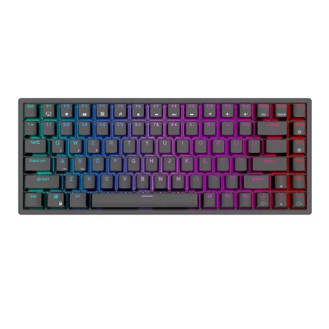 Royal Kludge RK84 RGB mechanische Tastatur, roter Schalter (schwarz)