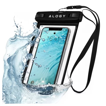 Etui wodoodporne Uniwersalne Alogy HydroShield™ IPX8 wodoszczelne uniwersalne do 6.5 Wodoodporna ochrona na plażę basen kajak Czarne