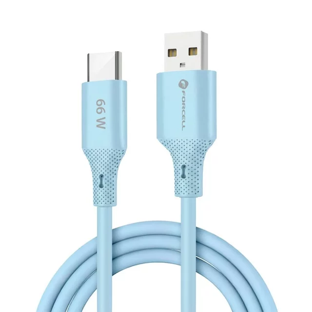 Kabel USB-A – USB-C 66W Forcell F-Energy Silicone 1 m C342 niebieski
