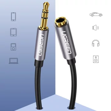 UGREEN Kabel AUX-Verlängerungskabel 3,5 mm Miniklinke 3m Silber (10595)
