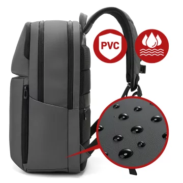 Bange 26L Waterproof Backpack for Laptops up to 15.6" – Roomy and Comfortable, Resistant and Breathable, City and Travel for Work and Airplane, Unisex – Gray