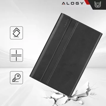 Etui z klawiaturą z miejscem na rysik do Samsung Galaxy Tab S9 FE 10.9" Alogy Keyboard Case Czarne + Szkło