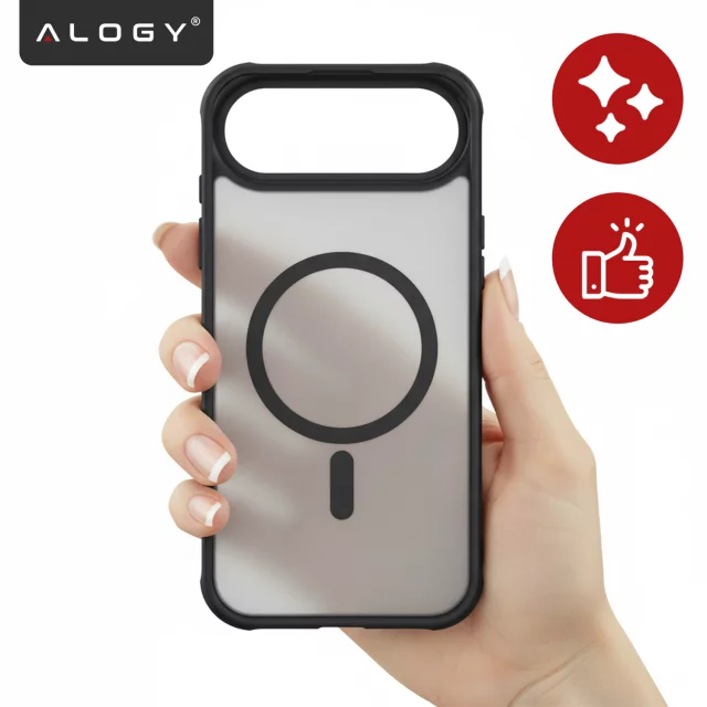 Alogy 3in1 Case Pack™ – Černý hybridní kryt MagSafe se 2 ochrannými tvrzenými skleněnými pouzdry pro Apple iPhone 17 Air