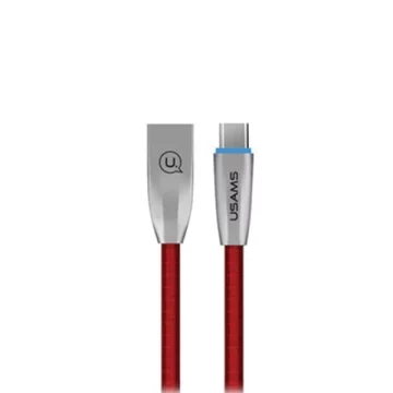 USAMS U-Light USB-C geflochtenes Kabel 1,2 m rot