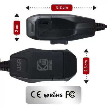 Ładowarka Motocyklowa Kewig USB-A 18W, Szybkie Ładowanie QC, Wodoodporna IP65 z Wyłącznikiem i Podświetleniem LED, Montaż na Kierownicy, do Telefonu, Kamerki, Interkomu – Czarna