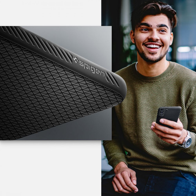 Spigen Liquid Air Hülle für Samsung Galaxy S22 Mattschwarzes Glas