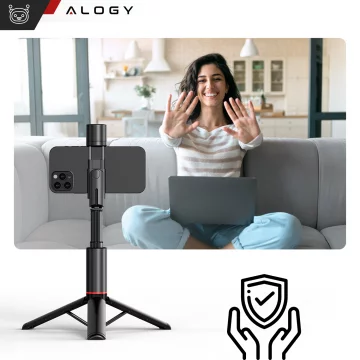 Selfie tyč Bluetooth stick Alogy Tripod Držák telefonu na stativ na fotografie s dálkovým ovládáním 75,8 cm černý