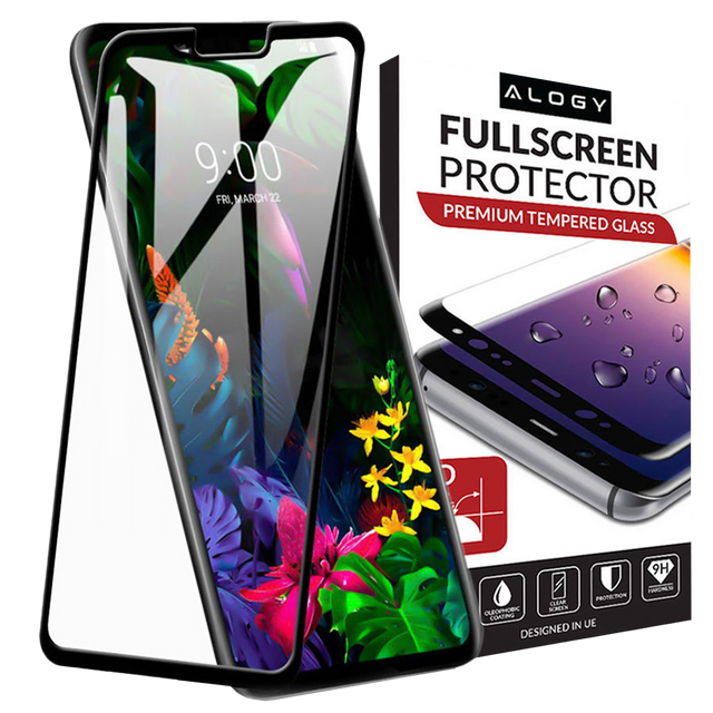 Gehärtetes Glas Alogy Vollbild für LG G8 Black