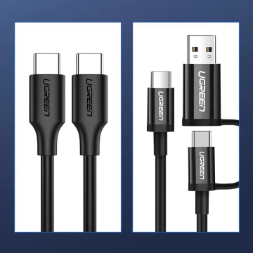 UGREEN USB Type C cable for charging and data transfer 3A 0.5m black (US286)