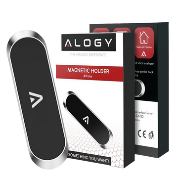 Car holder x2, Alogy set, magnetic, self-adhesive, black