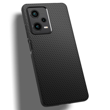 Etui na telefon Spigen Liquid Air obudowa ochronna do Xiaomi Redmi Note 12 Pro 5G / Poco X5 Pro 5G Matte Black + Szkło