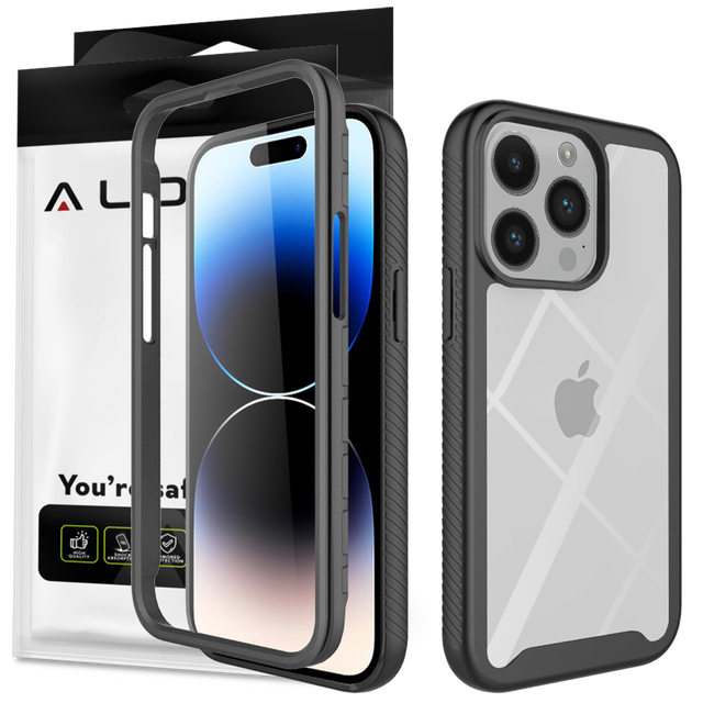 Hülle für iPhone 15 wasserdicht Mag Safe Case gepanzertes wasserdichtes Gehäuse schwarz und grau