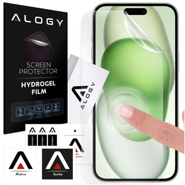 Hydrogelová fólie pro iPhone 15, ochranná fólie na displej telefonu Alogy Hydrogel Film