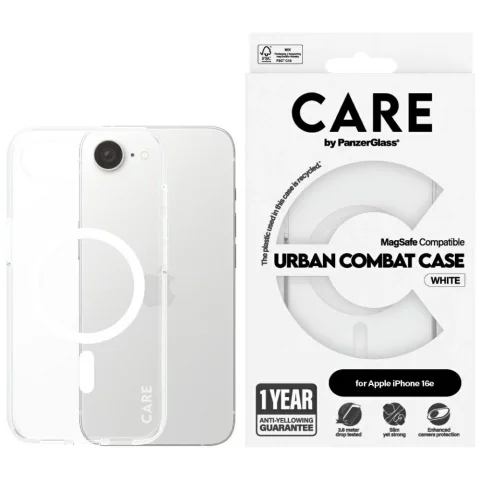 Etui do iPhone 16e CARE by PanzerGlass Flagship Urban Combat White QI