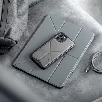 UNIQ etui Moven iPad Pro 12.9 2020 / 2021 / 2022 / iPad Air 13 2024 Antimicrobial szary/charcoal grey