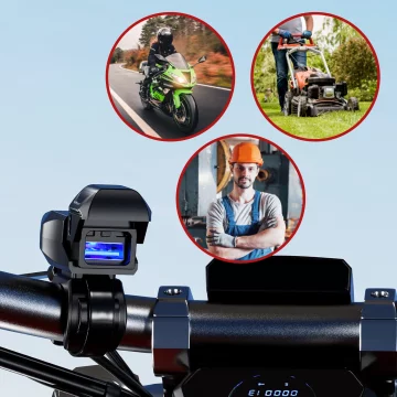 Ładowarka Motocyklowa Kewig USB-A 18W, Szybkie Ładowanie QC, Wodoodporna IP65 z Wyłącznikiem i Podświetleniem LED, Montaż na Kierownicy, do Telefonu, Kamerki, Interkomu – Czarna