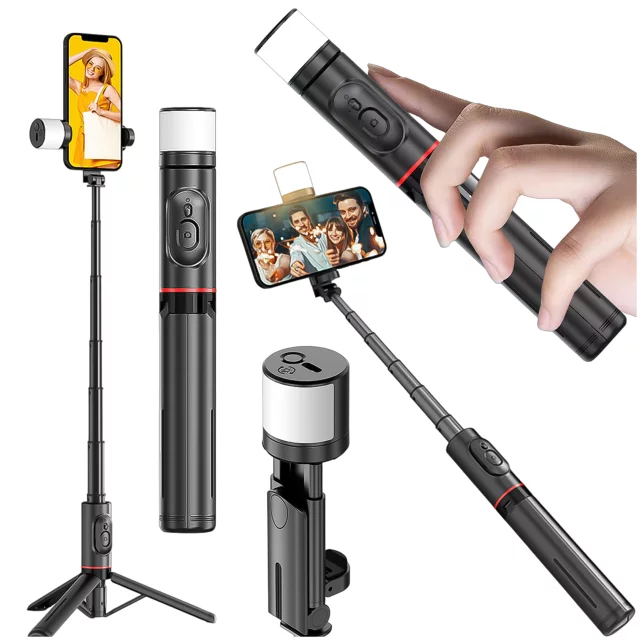 Selfie tyč Bluetooth stick Alogy Tripod Držák telefonu na stativ na fotografie s dálkovým ovládáním 75,8 cm černý