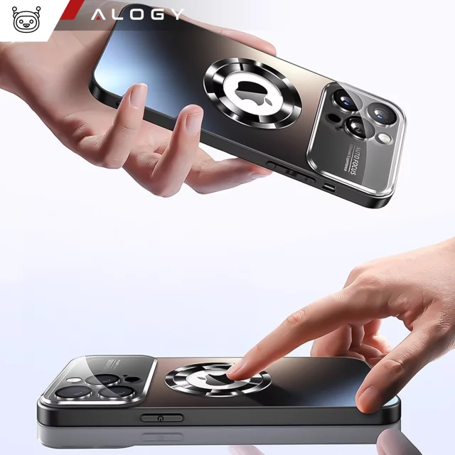 Etui do Apple iPhone 16 Pro obudowa Alogy MagSafe LuxeShield™ Case z ochroną obiektywów do MagSafe Graphite Black + szkło hartowane