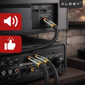 Optical digital cable Alogy 6.0mm Audio TV PC cable 1m
