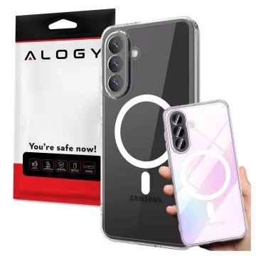 Etui do Samsung Galaxy A56 / A36 5G obudowa ochronna na telefon Alogy HybridMag™️ Case do MagSafe Przezroczyste + Szkło hartowane