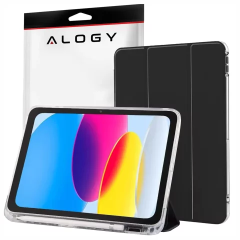 Etui do Apple iPad 11gen. 11" 2025 / 10gen. 10.9" 2022 Ochronne Hybrydowe z Miejscem na Rysik, Składana Okładka, Funkcja Podstawki, Alogy HybridBook™ Case – Czarne