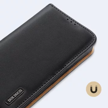 Dux Ducis Hivo Leather Flip Cover Originální kožená peněženka na karty a dokumenty iPhone 14 Plus černá