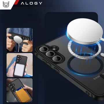 Samsung Galaxy S25 Plus Hülle, Schutzhülle, Alogy Matte HybridMag™️ Hülle für MagSafe, Mattschwarz