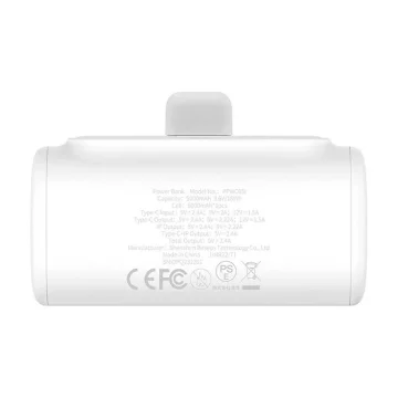 Baseus Compact IP Powerbank 5000 mAh 20 W Lightning USB-C Weiß