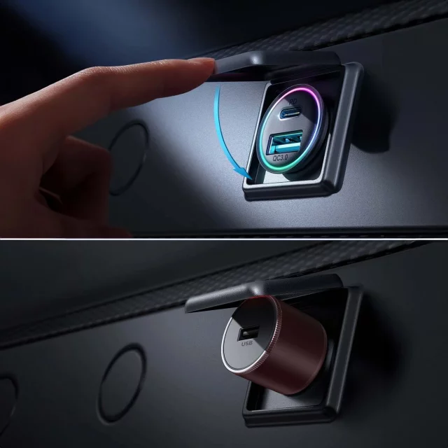 Mini ładowarka samochodowa Joyroom JR-CCN04 60 W USB-A & USB-C – czarna