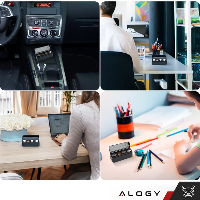 Münzbox Münzhalter Brieftasche Organizer Aufbewahrungsbox für kleine Münzen für Auto Autos Büros Zuhause Box Alogy Schwarz