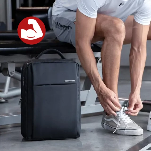 Batoh na notebook Mark Ryden 15,6", příruční zavazadlo, zdarma, vodotěsný, pro firmy i cestování, zpevněný, zip YKK, oxfordská tkanina 40×30×10 cm – černý